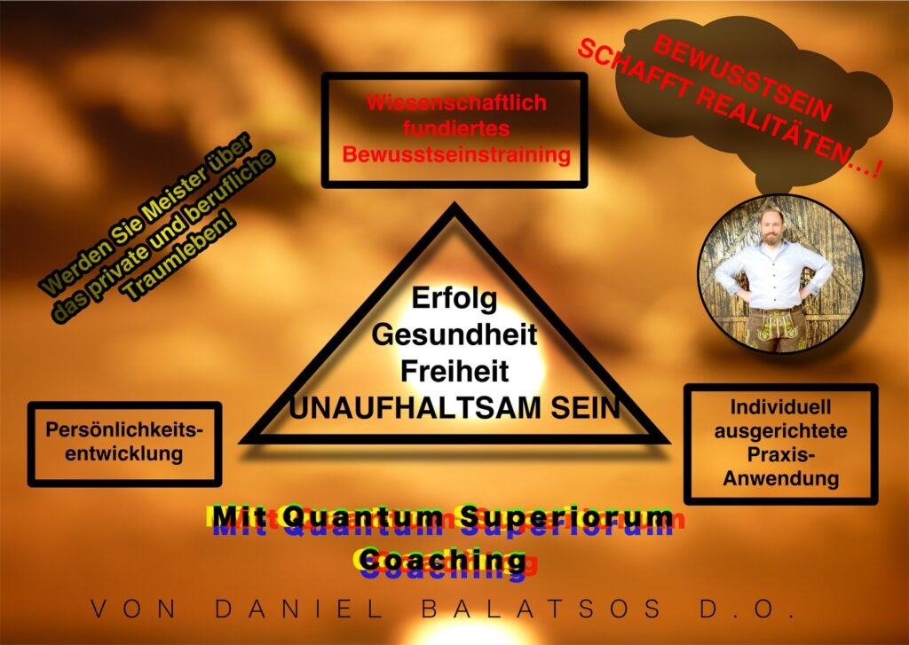 Quantum Superiorum Coaching Grundlagenseminar. Persönlichkeitsentwicklung, Praxisanwendung, Bewusstseinstrainig, Gesundheitsmanagement auf höchstem Niveau. Quantum Saltus GmbH