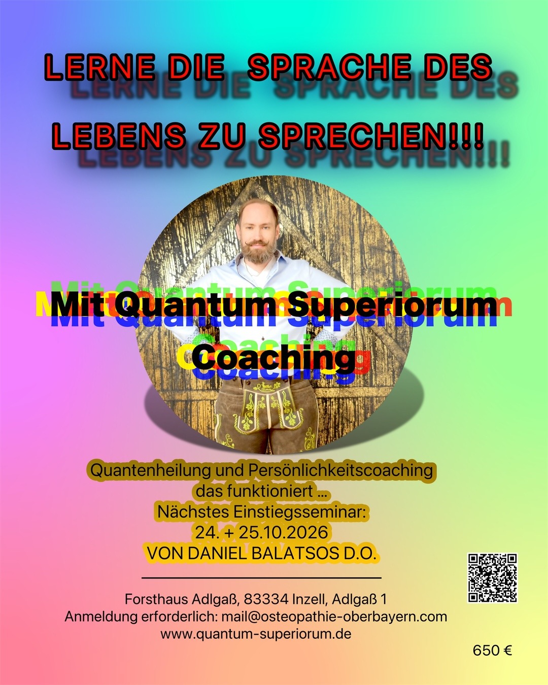Quantum Superiorum Seminar von Daniel Balatsos. Wohlstand, Gesundheit und Erfolg mit System.